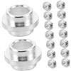 SHINEOFI 16 Pezzi Distanziali Cuscinetto in Lega di Alluminio 8mm per | Colore Argento, Riduce Gioco Assiale, per Cuscinetti e Ruote Skateboard