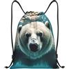Anceky Zaino con coulisse, resistente all'acqua, con cordino, per nuoto, sport, palestra, per uomo e donna