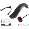 Sandyseptember Kit di ricambio per parafango elettrico per scooter M365 | Parafango posteriore con fanale posteriore a LED, viti di montaggio, ganci di fissaggio e staffa da 21,5 cm per guida stabile