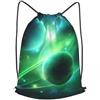 Anceky Zaino con coulisse, borsa da palestra con coulisse, borsa da nuoto Green Light Planet per uomo e donna