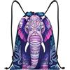 Anceky Zaino con coulisse, borsa da palestra con coulisse, borsa da nuoto con elefante viola per uomo e donna