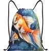 Anceky Borsa con coulisse leggera, piccola, borsa da palestra per donna, zaino da calcio a forma di pesce farfalla, per viaggi sportivi