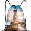 Anceky Zaino con coulisse, resistente all'acqua, con cordino, per spiaggia, faro, sport, palestra, per uomo e donna
