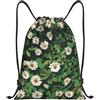 Anceky Borsa con coulisse leggera, piccola, borsa da palestra per donna, margherite sul terreno, zaino da calcio per viaggi sportivi