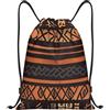 Anceky Zaino con coulisse, resistente all'acqua, in tessuto di fango africano, tribale, sportivo, da palestra, per uomo e donna