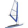 Bendmaxx Tavola SUP gonfiabile con vela, set blu e bianco, tavola da paddle stand up all-round touring, per fitness, yoga, stabilità, facile da trasportare, zaino, pompa, pinne, attività all'aperto