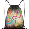 Anceky Zaino con coulisse, resistente all'acqua, con note musicali colorate, per sport e palestra, per uomo e donna