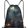 Anceky Zaino con coulisse, borsa da palestra con coulisse, borsa da nuoto per Halloween per uomo e donna