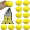 HanOaki Quiet Pickleball Set di 12 palline silenziose in schiuma di poliuretano per allenamento al chiuso a parete, garage, palestra, vialetto, basso rumore, giallo, verde, 74 mm, opzione morbida e sicura per