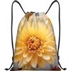 Anceky Zaino con coulisse, borsa da palestra con coulisse, borsa da nuoto con fiori giallo chiaro per uomo e donna