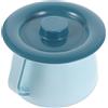 Hemobllo Vasino da Notte con Coperchio, Vasino Portatile in Pp, Design Cartoon, Antiodore, per Bagno e Campeggio, Blu