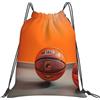 Tamiger Zaino da basket con stampa arancione, leggero, pieghevole, con coulisse, borsa per sport all'aperto, allenamento, viaggi, yoga, bianco, One Size, Classico