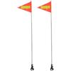 YARNOW Bandiera di Sicurezza per Golf Cart Riflettente Asta Portabandiera per Golf Cart Poliestere e Acciaio Inox 1,6m con Sgancio Rapido per Scooter e Veicoli Fuoristrada e Gite