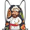 Anceky Zaino con coulisse, borsa con coulisse per palestra, chef, pizza, nuoto, per uomo e donna