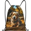 Anceky Borsa con coulisse leggera, piccola, borsa da palestra per donne, cane nel parco giochi, zaino da calcio per viaggi sportivi