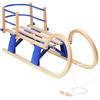 LPERTGFHU Slittino pieghevole con schienale, 110 cm, slitta pieghevole in legno per bambini, con corda di trazione, stabile slitta in compensato, giocattolo invernale per avventure sulla neve