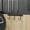 Bendmaxx Supporto per briglia nero in acciaio verniciato a polvere con 5 ganci girevoli 36,5 x 6,5 x 17,5 cm per riporre bride, cavezza, cinghia e sella in stalla e equitazione