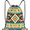 Anceky Zaino con coulisse, borsa da palestra con coulisse, stile boho, borsa da bagno per uomo e donna