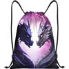 Anceky Zaino con coulisse, borsa da palestra con coulisse, animali viola e bianchi, borsa da nuoto per uomo e donna
