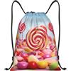 Anceky Borsa con coulisse leggera, piccola, borsa da palestra per donna, zaino da calcio Sweet Candy per viaggi sportivi