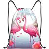 Anceky Zaino con coulisse, borsa da palestra con coulisse, due fenicotteri, borsa da nuoto per uomo e donna