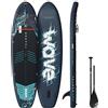 Wave Tourer - Tavola da paddle gonfiabile | SUP di alta qualità con design a prova di perdite d'aria, ponte antiscivolo e accessori completi (blu navy, modello 3.0, 3,0 m)
