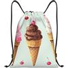 Anceky Zaino con coulisse, borsa da palestra con coulisse, coni gelato, borsa da nuoto per uomo e donna