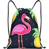 Anceky Zaino con coulisse, borsa da palestra con coulisse, borsa da nuoto Pine Flamingo per uomo e donna