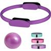 Generisch Set di 5 palle da pilates con loop per pilates da 38 cm e 3 fasce di resistenza, set per allenamento a casa, con istruzioni per gli esercizi, in confezione regalo