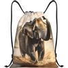 Anceky Zaino con coulisse, borsa da palestra con coulisse, elefante, borsa da nuoto con spruzzi d'acqua per uomo e donna
