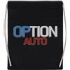 Newtee Option Auto Borsa da Palestra Nera in Cotone Riutilizzabile con Coulisse Black Gym Bag Cotton Reusable Drawstring Sport Bag