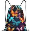 Anceky Zaino con coulisse, borsa da palestra con coulisse, borsa da nuoto a farfalla colorata per uomo e donna