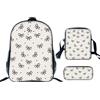 Generisch Ice Drip - Zaino con motivo cioccolato, set da 3 pezzi, per scuola, tempo libero, impermeabile, grande capacità, spallacci imbottiti (4 bianchi, taglia unica)