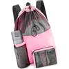 CAZSTYK Borsa da piscina per attrezzatura bagnata | Zaino con coulisse in rete con struttura in Oxford, tasca frontale, portabottiglie, trasporto in spiaggia