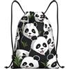 Anceky Zaino con coulisse, borsa da palestra con coulisse, modello panda, borsa da nuoto per uomo e donna
