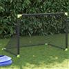 Augerlite Porta da calcio per bambini, pieghevole, nera, 90 x 64 x 64 cm, in plastica e poliestere, con telaio a incastro, per giardino, interni, esterni, allenamento, tempo libero, campo sportivo