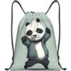 Anceky Zaino con coulisse, borsa da palestra con coulisse, borsa da nuoto Cool Panda per uomo e donna