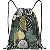 Anceky Borsa con coulisse leggera, piccola, borsa da palestra per donna, zaino da calcio a forma di foglia per viaggi sportivi