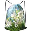 Anceky Zaino con coulisse, borsa da palestra con coulisse, motivo: gigli in fiore, borsa da bagno per uomo e donna