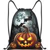 Anceky Zaino con coulisse, borsa da palestra con coulisse, borsa da nuoto Moon Bat Pumpkin per uomo e donna