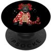 Merry Christmas Wrap Ribbon Bow Stars Xm Labrador Retriever Lab - Carta da regalo con pupazzo di neve e agrifoglio PopSockets PopGrip Adesivo