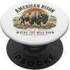 Fossilize American Wildlife and Wilderne Bisonte Americano Dove Il Vagare Selvaggio PopSockets PopGrip Adesivo