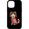 Merry Christmas Wrap Ribbon Bow Stars Xm Custodia per iPhone 12 Pro Max Carta da regalo con Labrador Retriever Lab Candy Cane