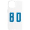 Uniform Number Blue SUL RETRO E FRONTE Custodia per iPhone 15 Blu Numero 80 Uniforme Numerata Squadra Sportivo