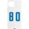 Uniform Number Blue SUL RETRO E FRONTE Custodia per iPhone 15 Plus Blu Numero 80 Uniforme Numerata Squadra Sportivo