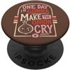 Retro Food Humor Divertente citazione di cucina One Day Im Gonna Make Onion Cry PopSockets PopGrip Adesivo