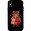 Merry Christmas Wrap Ribbon Bow Stars Xm Custodia per iPhone X/XS Kiwi Bird - Carta da regalo, motivo: Babbo Natale, agrifoglio