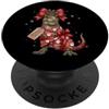 Merry Christmas Wrap Ribbon Bow Stars Xm T-Rex Tyrannosaurus Rex Dino - Carta da regalo, motivo: Babbo Natale PopSockets PopGrip Adesivo