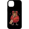 Merry Christmas Wrap Ribbon Bow Stars Xm Custodia per iPhone 14 Plus Kiwi Bird Candy Cane Carta Regalo Agrifoglio Pigna