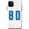 Uniform Number Blue SUL RETRO E FRONTE Custodia per iPhone 11 Pro Max Blu Numero 80 Uniforme Numerata Squadra Sportivo